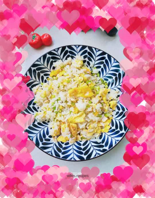 Egg, garlic and sprouts fried rice