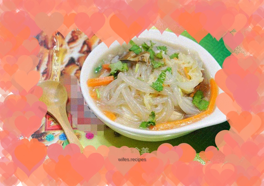 Stewed vermicelli with matsutake and cabbage