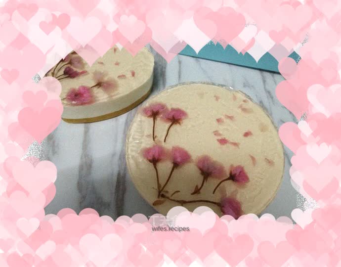 Sakura cheese yogurt cake