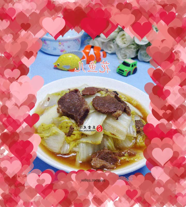 Braised beef brisket and stir-fried baby cabbage