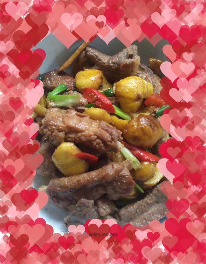 Chestnut roasted pork ribs