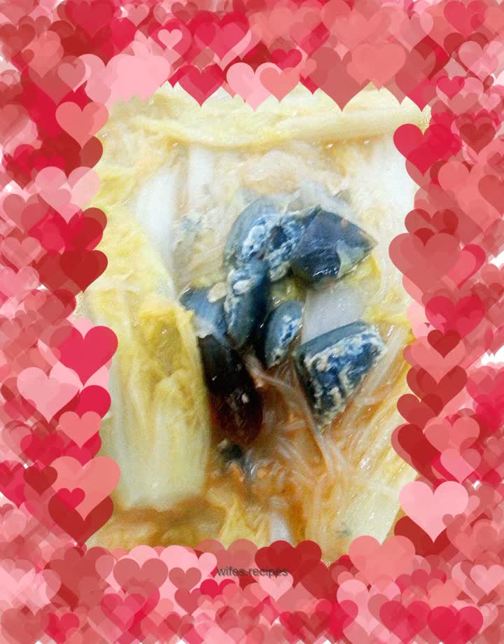 Salted preserved egg and baby cabbage