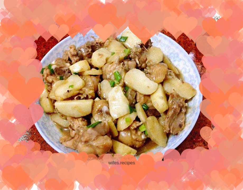 Braised chicken with water chestnuts