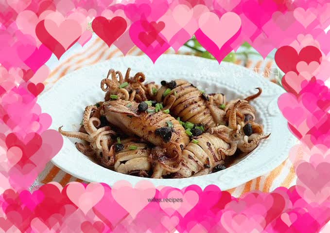 Black soy sauce squid