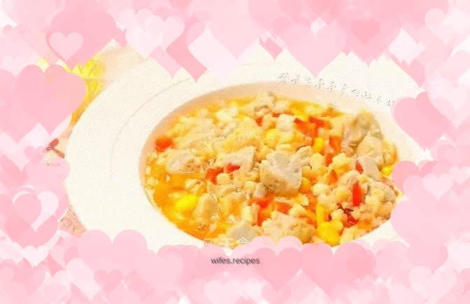 Egg, tofu and shrimp soup—smooth and tender