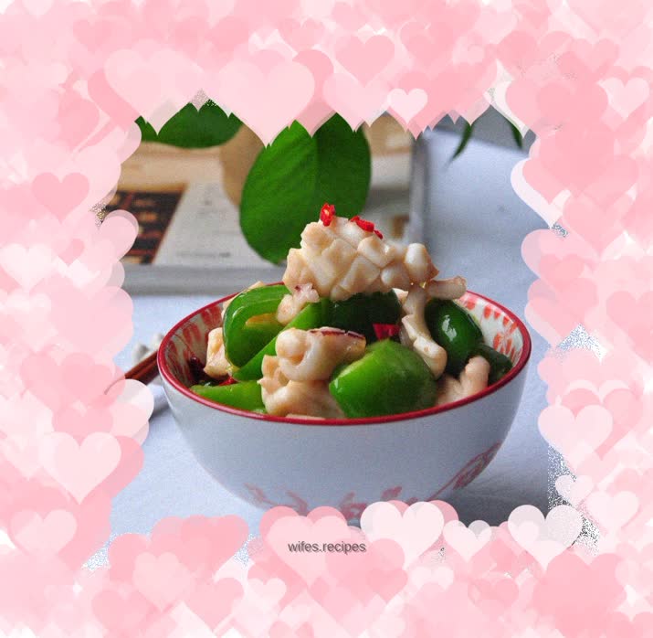 Fried squid with bell pepper