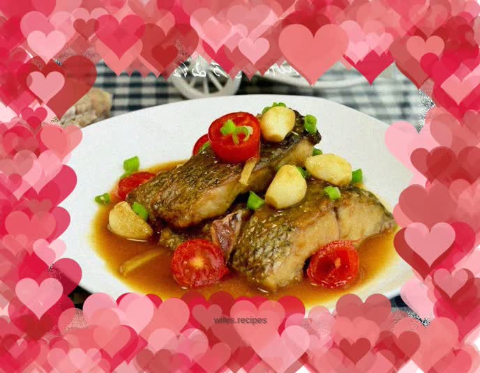 Braised black fish with garlic seeds