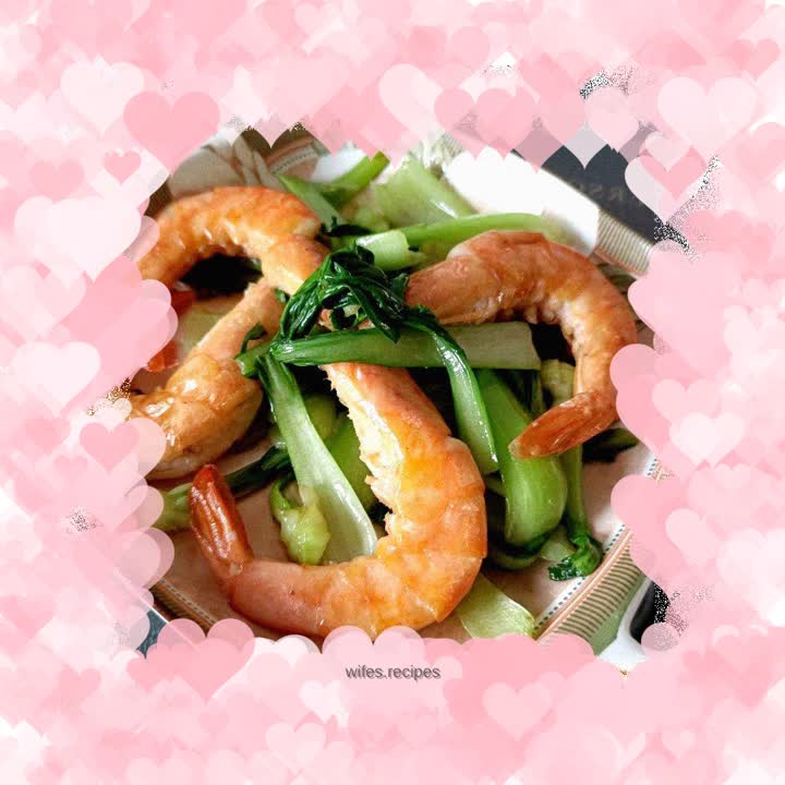 Stir-fried white shrimps with rapeseed