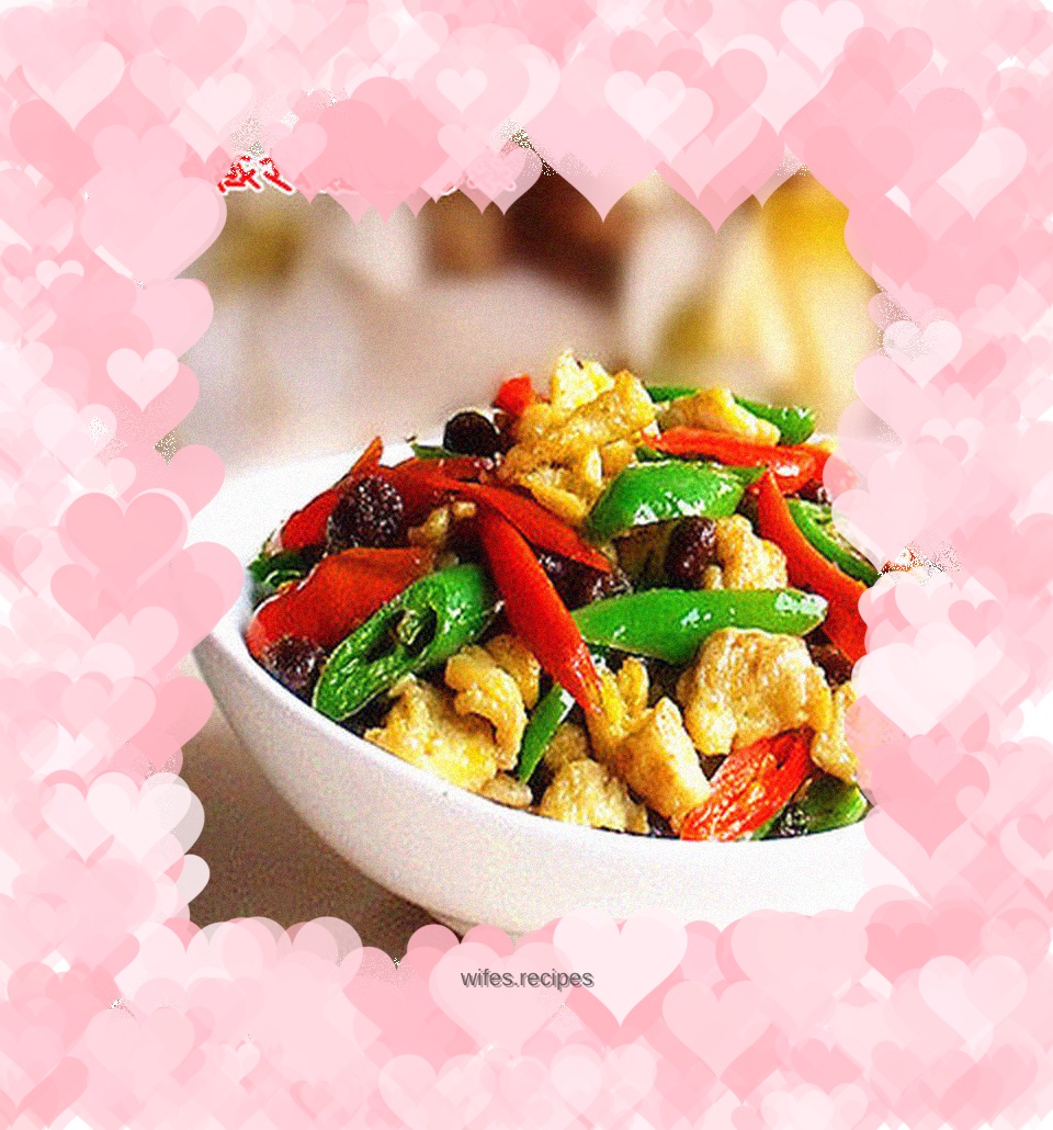 Scrambled Eggs with Double Pepper and Black Beans