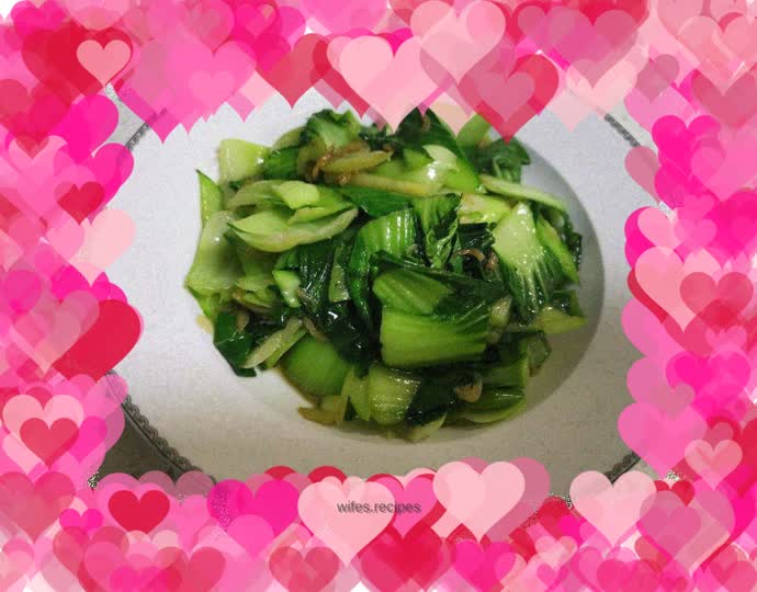 Fried rapeseed with dried shrimps