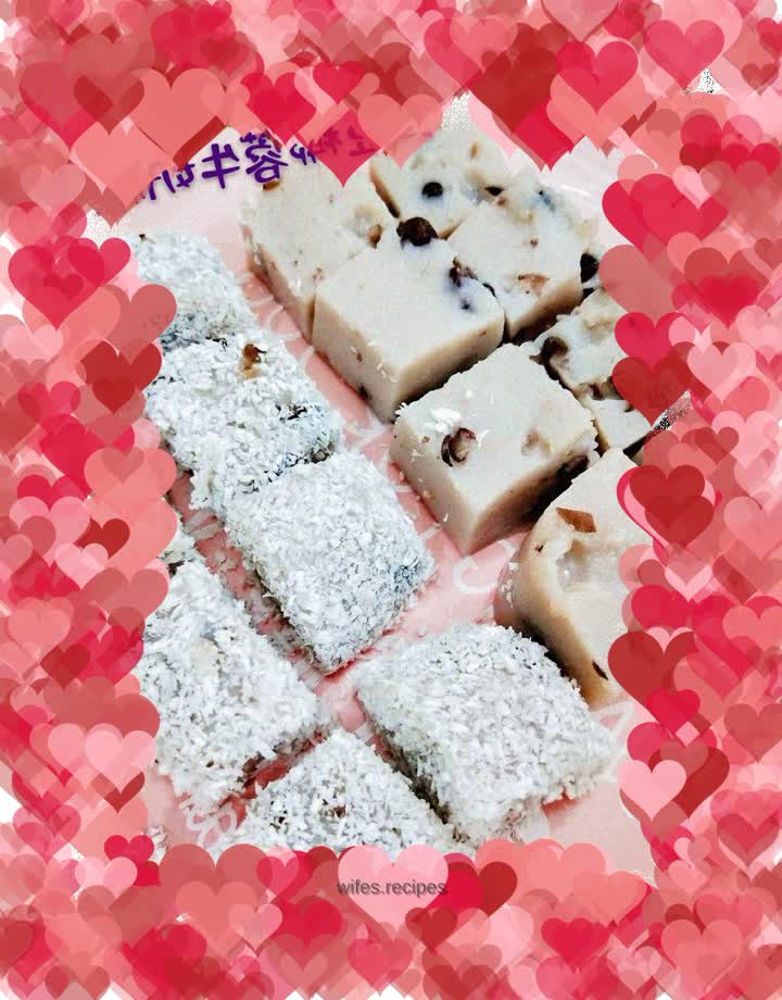 Coconut Red Bean Milk Cake