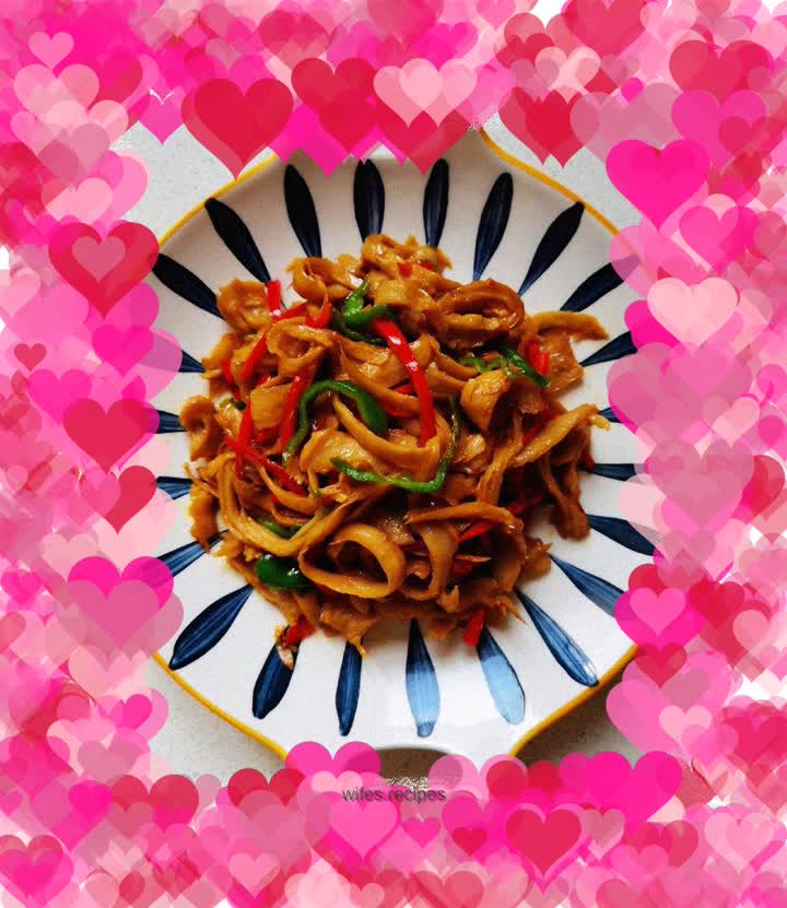 Vegetarian stir-fried shredded gluten