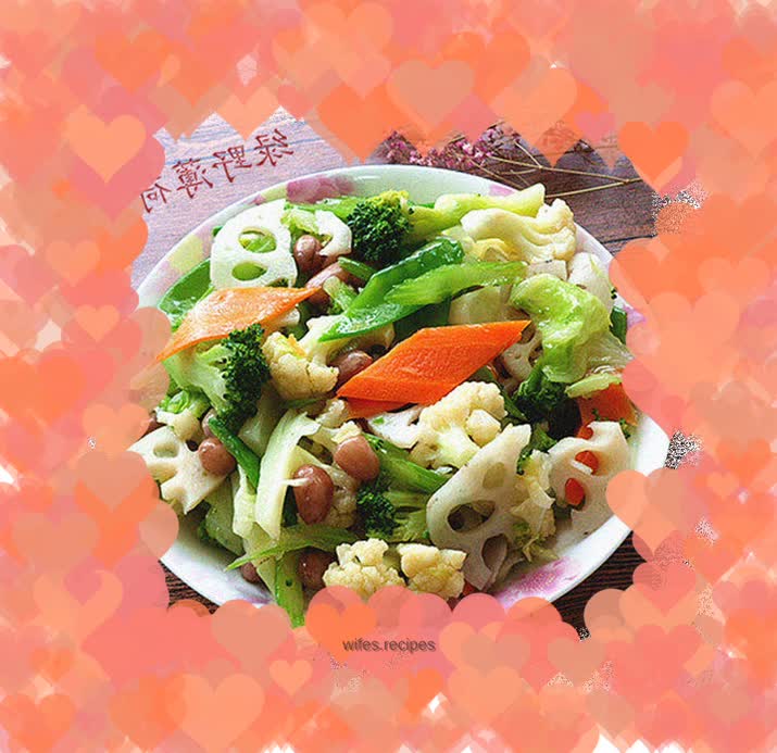 Assorted vegetables with pepper oil