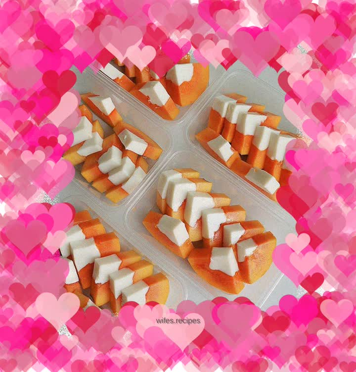 Papaya and Coconut Milk Jelly