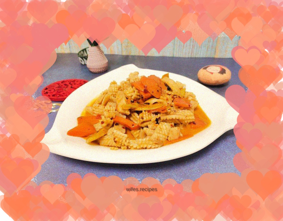 Fried squid with carrots