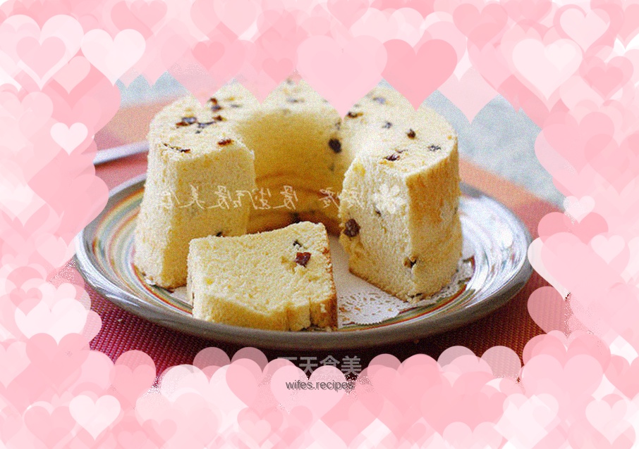 Raisin yogurt chiffon