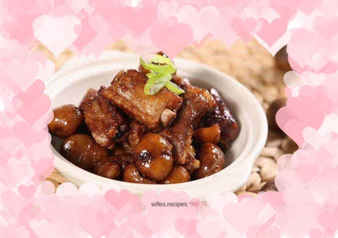 Braised pork ribs with chestnuts