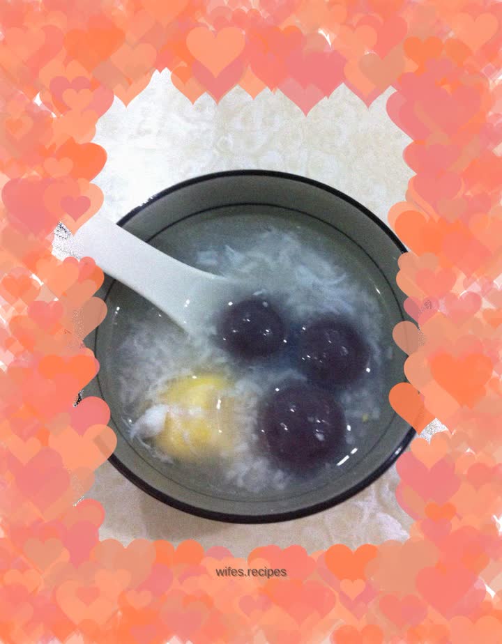 Egg Rice Wine Black Sesame Rice Balls