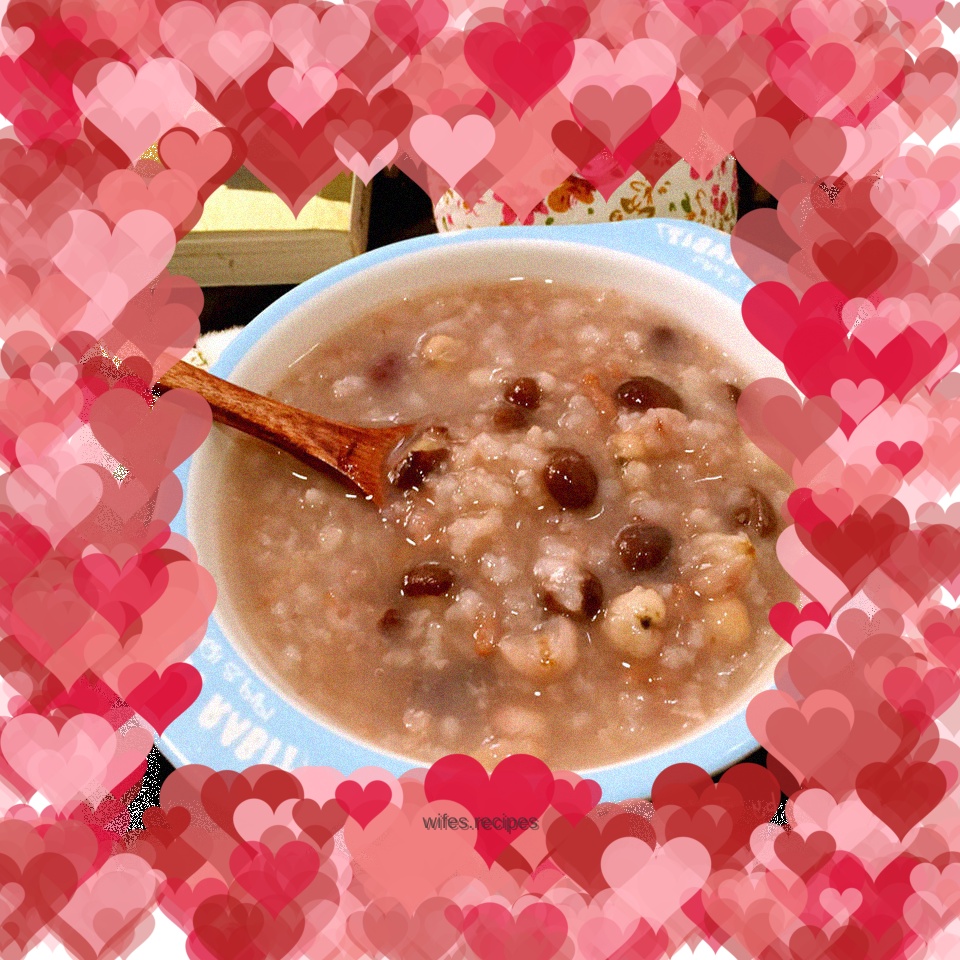 Red bean and rice kernel health porridge