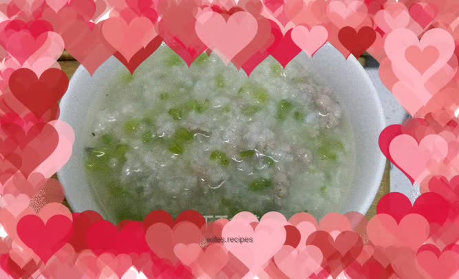 Bone broth, celery and lean meat porridge