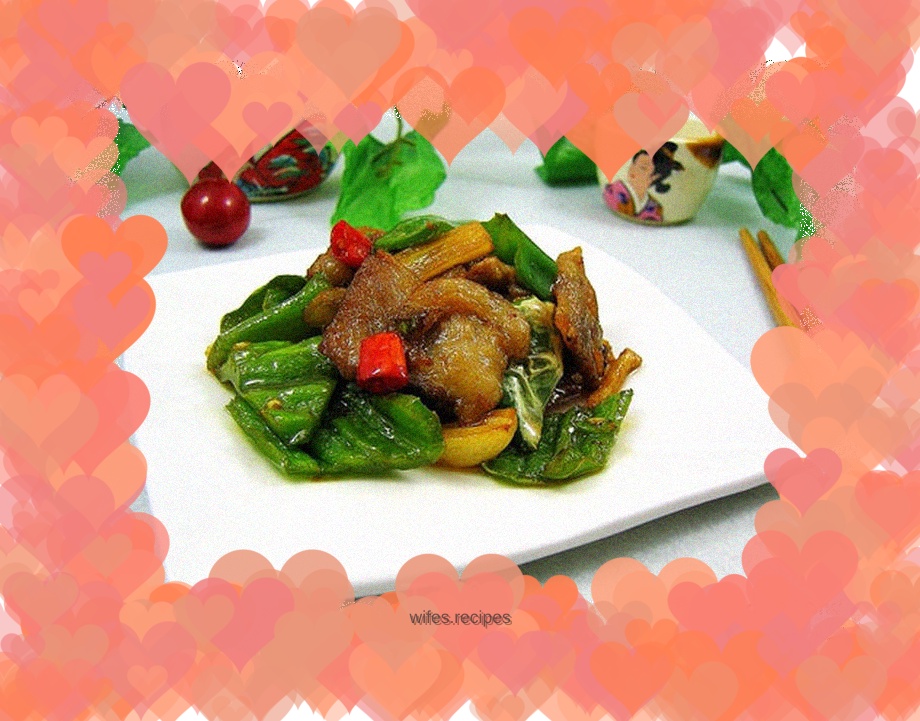 Stir-fried pork belly with green pepper