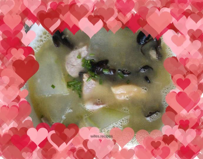 Winter Melon, Bacon, Pork and Fungus Soup