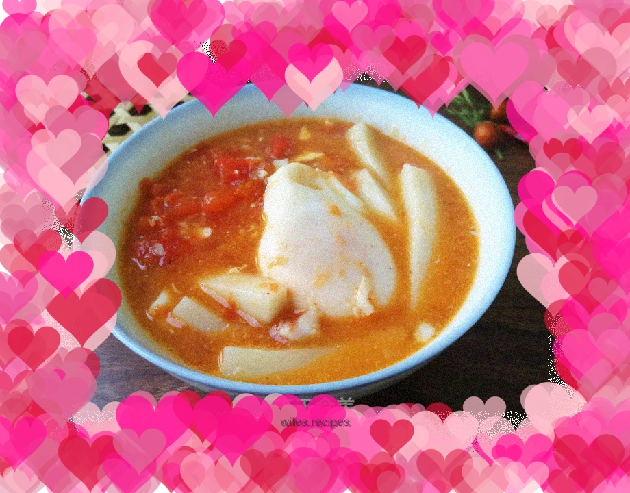 Tomato Egg Rice Cake Soup