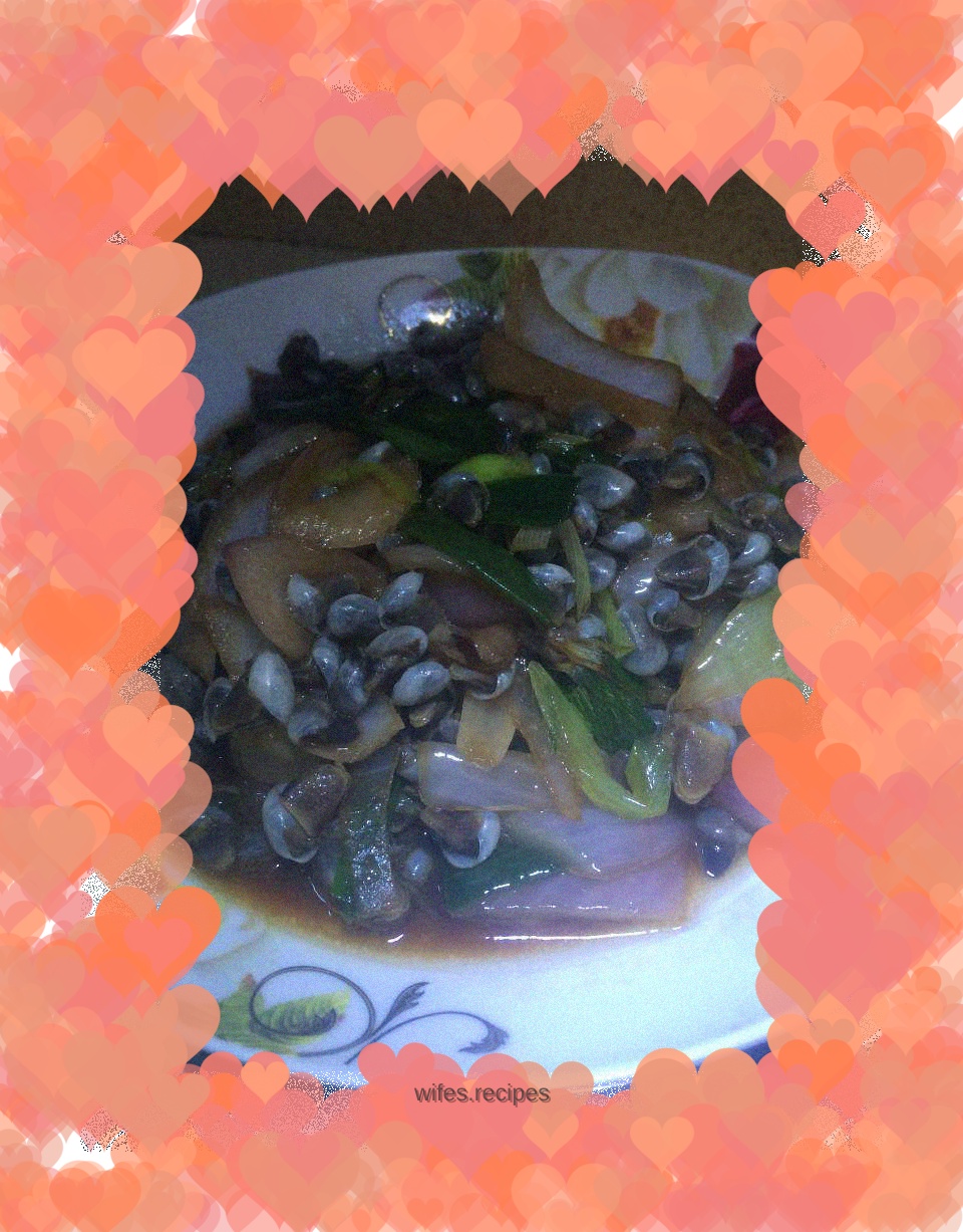 Stir-fried mud snails