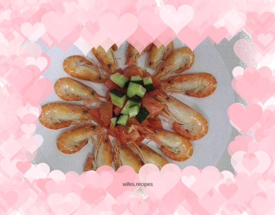 Boiled big head shrimp