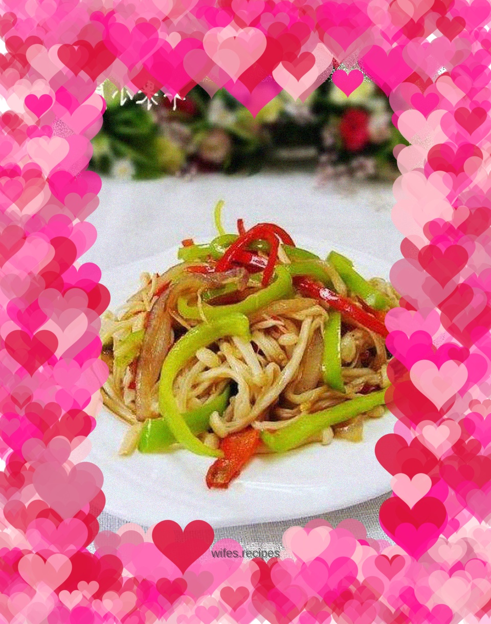 Stir-fried Enoki Mushrooms