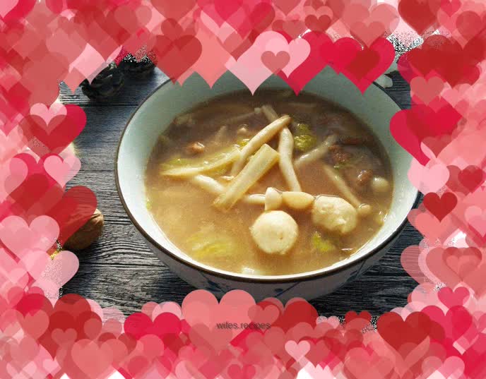 Baby Cabbage, Seafood and Mushroom Ball Soup