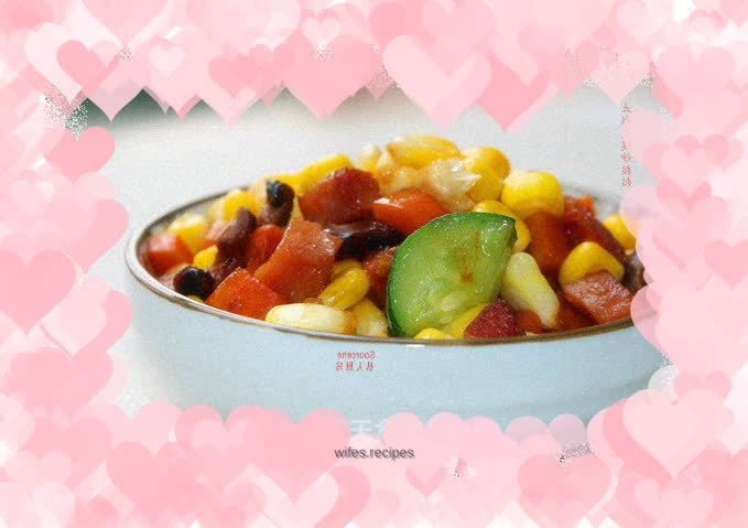 Stir-fried colorful ham