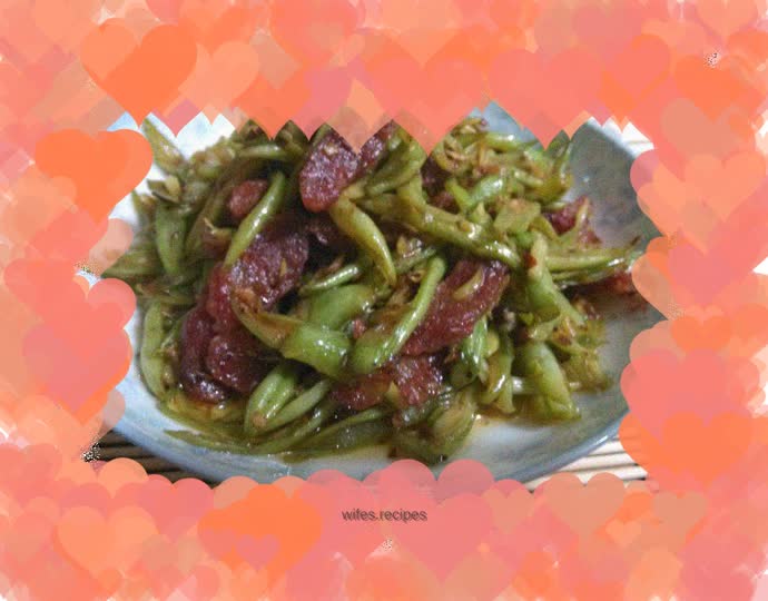Stir-fried sausage with green beans