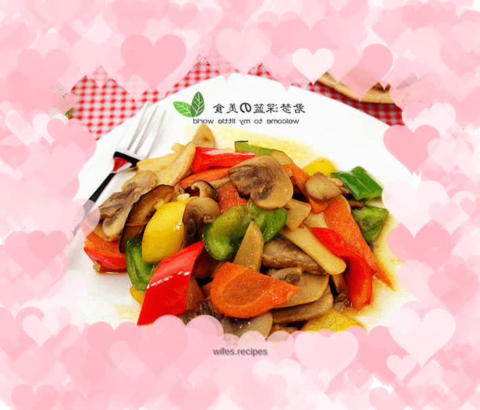 Stir-fried colorful mushrooms