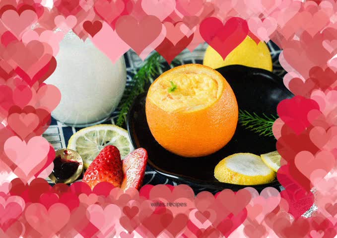 Milk custard with orange aroma