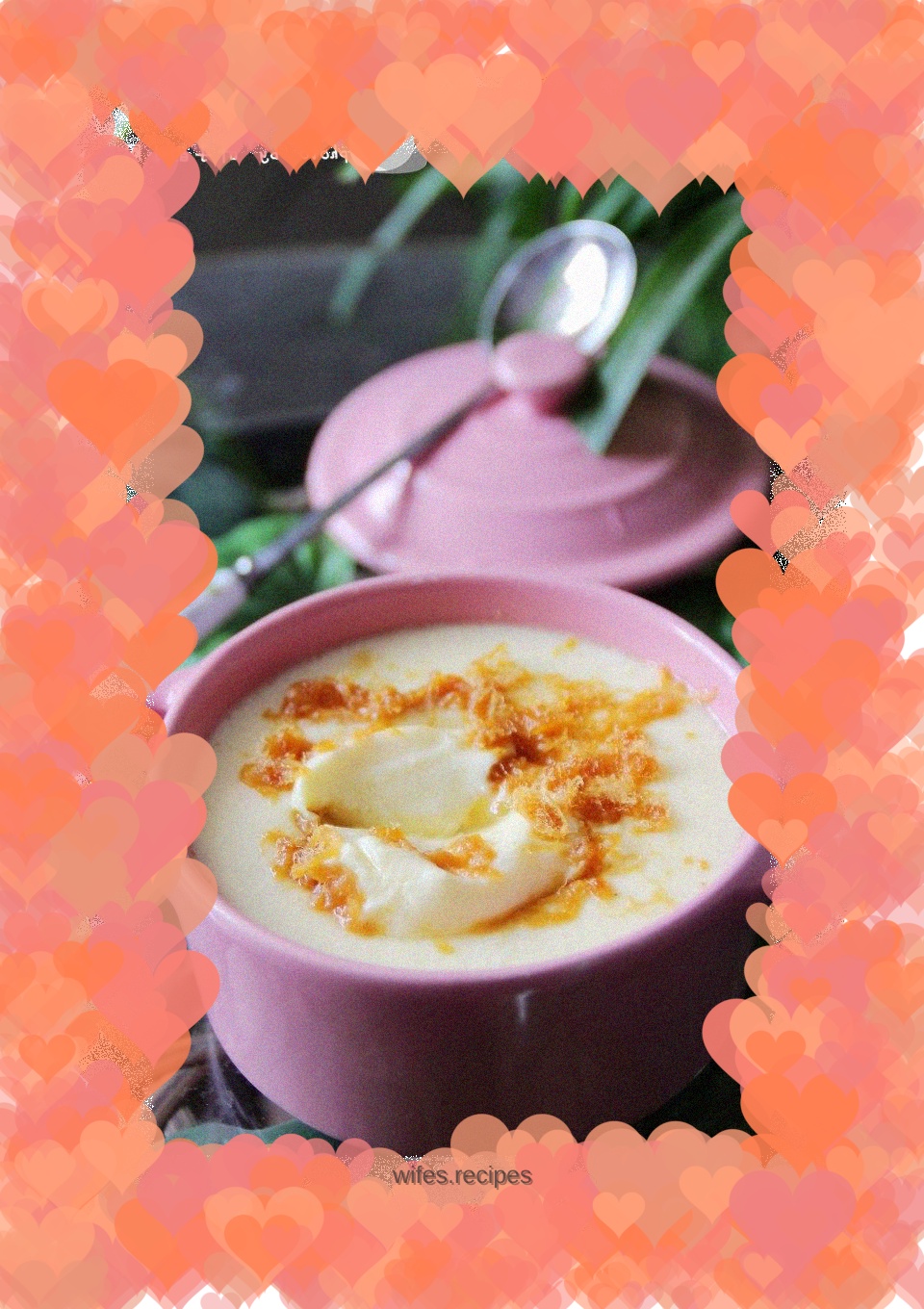 Steamed egg custard in crucian carp soup