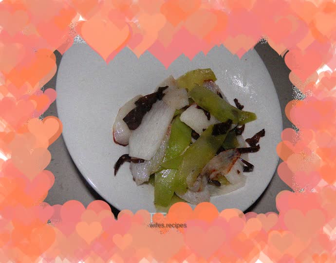 Stir-fried green bamboo shoots and yam