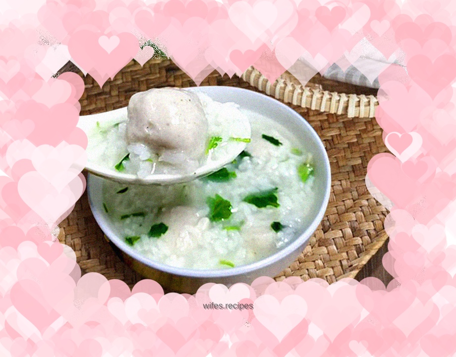 Shepherd's purse fish ball porridge