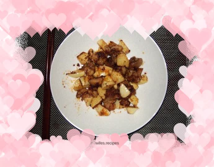 Satay chicken stir-fried watermelon