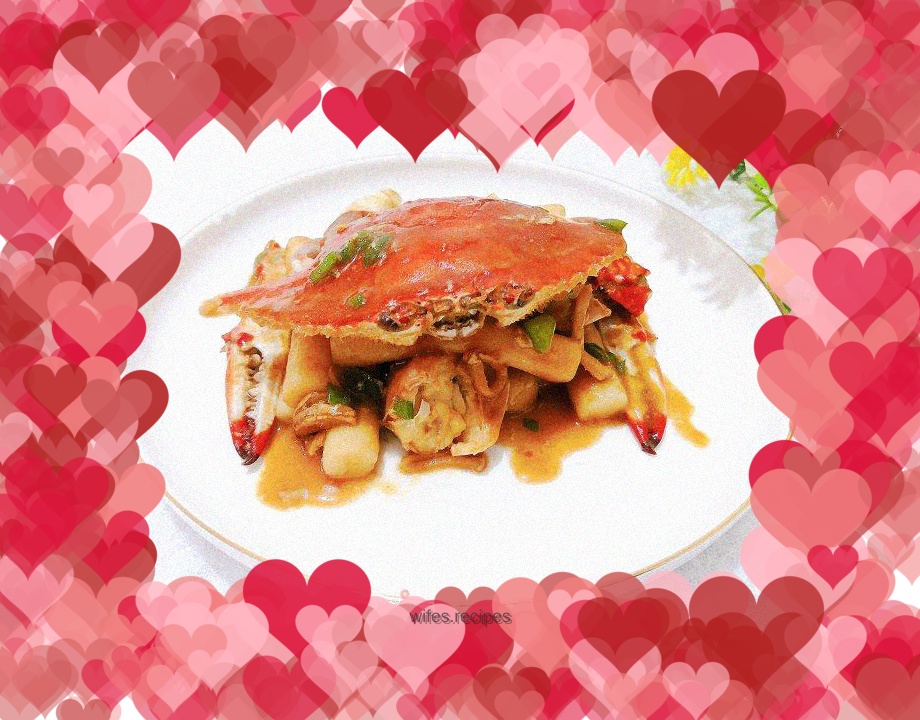 Swimming crab braised rice cake