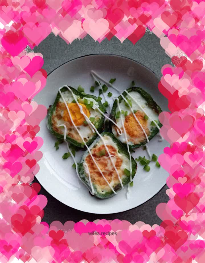 Green pepper fried eggs