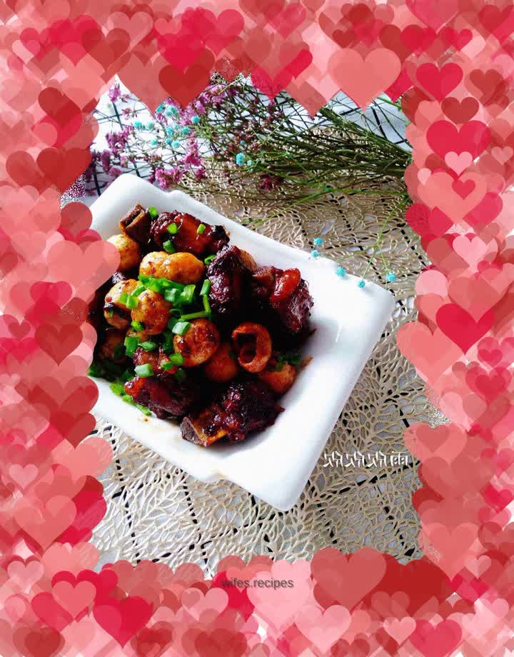 Grilled Pork Ribs with Tiger Skin Quail Eggs