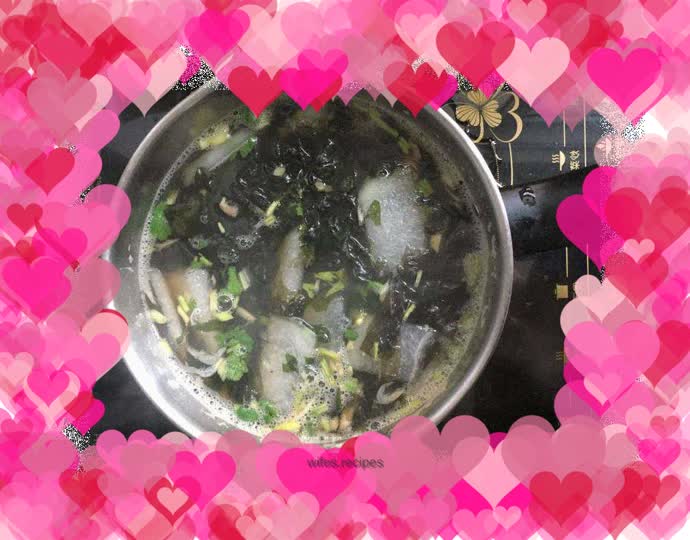 Homemade seaweed and winter melon soup