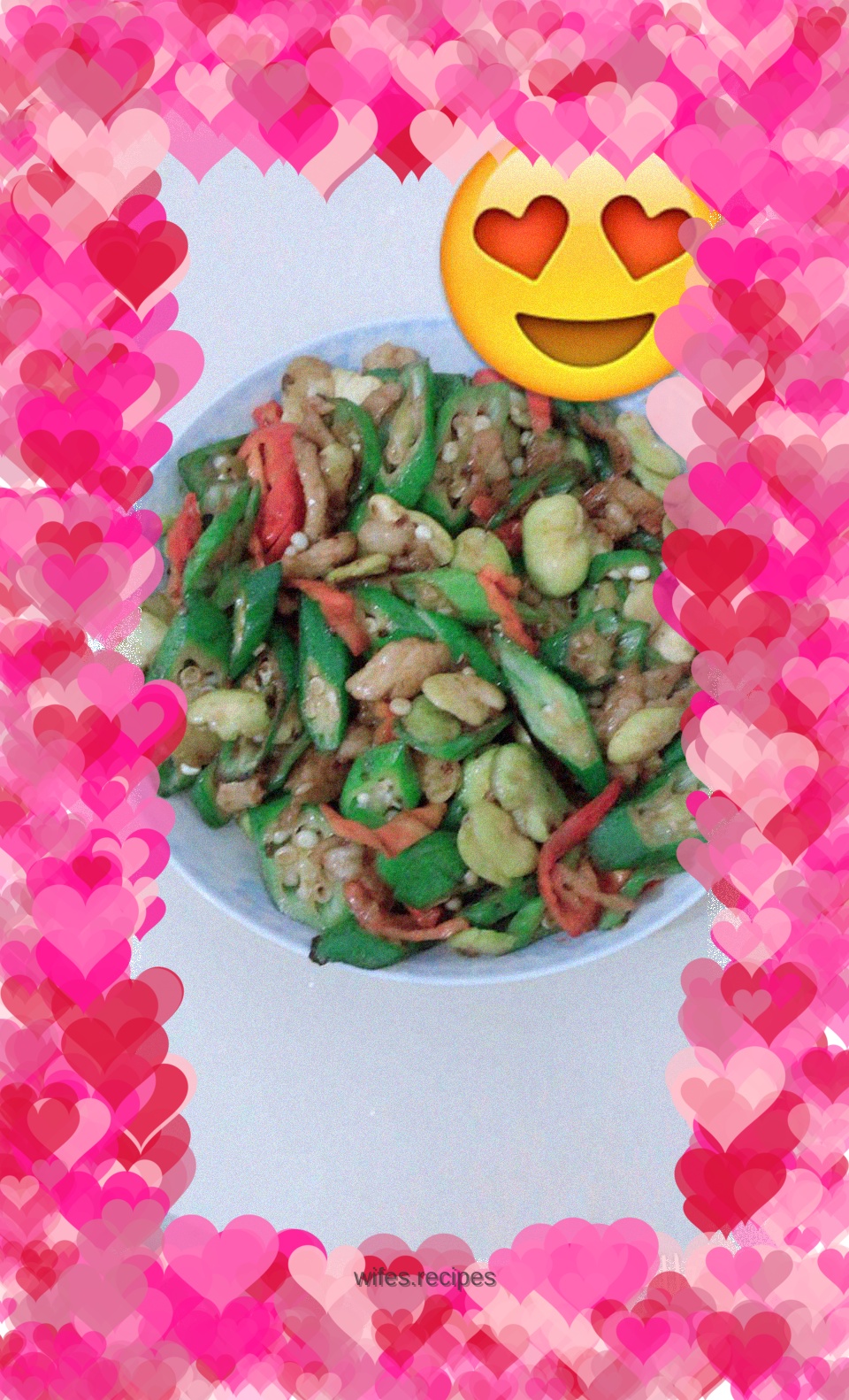 Fried pork with okra