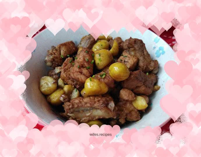 Pork ribs and roasted chestnuts