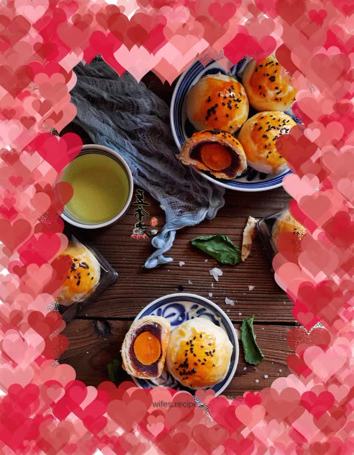 Red bean paste and egg yolk cake