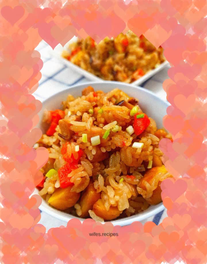 Chestnut and Mushroom Chicken Rice