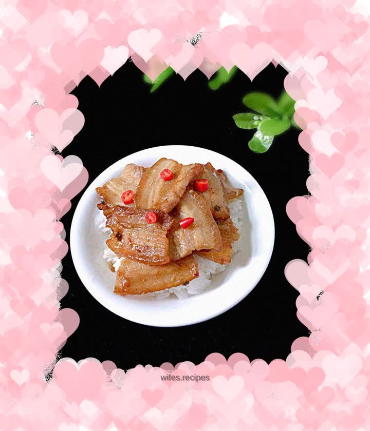 Plum-flavored pork belly