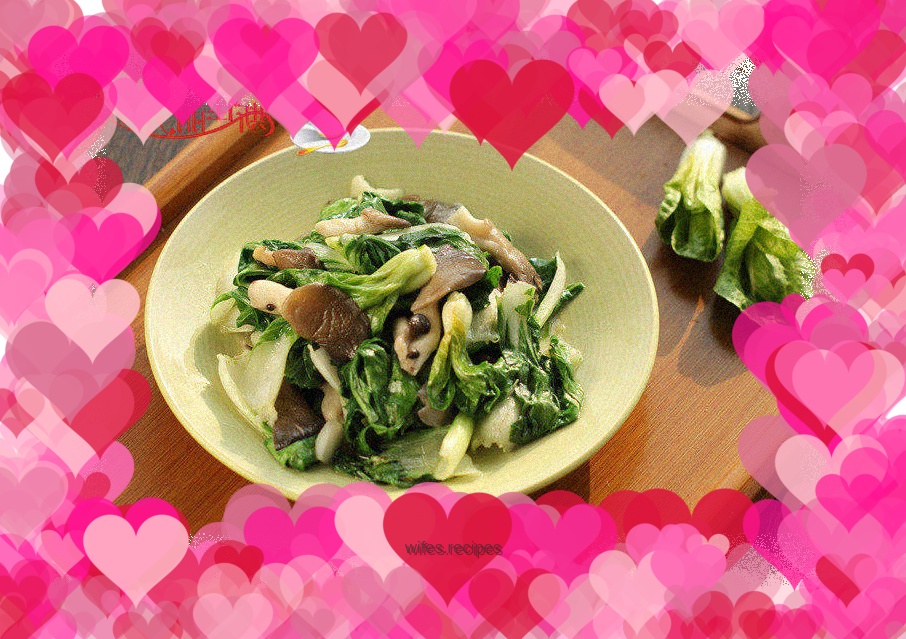 Stir-fried Chinese cabbage with oyster mushrooms