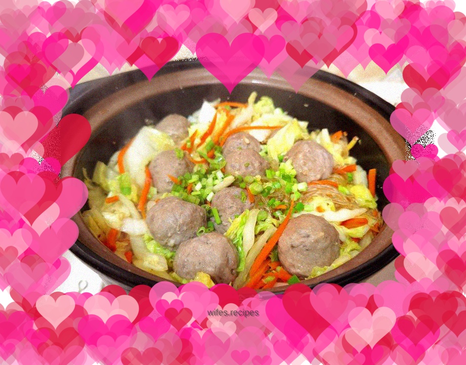 Cabbage Vermicelli and Meatballs Stew